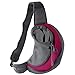 BREADEEP Pet Sling Carrier, Small Dog Cat Sling Bag for Travel, Hands Free Front Pack Chest Carrier with Breathable Mesh Pouch, Rose in M