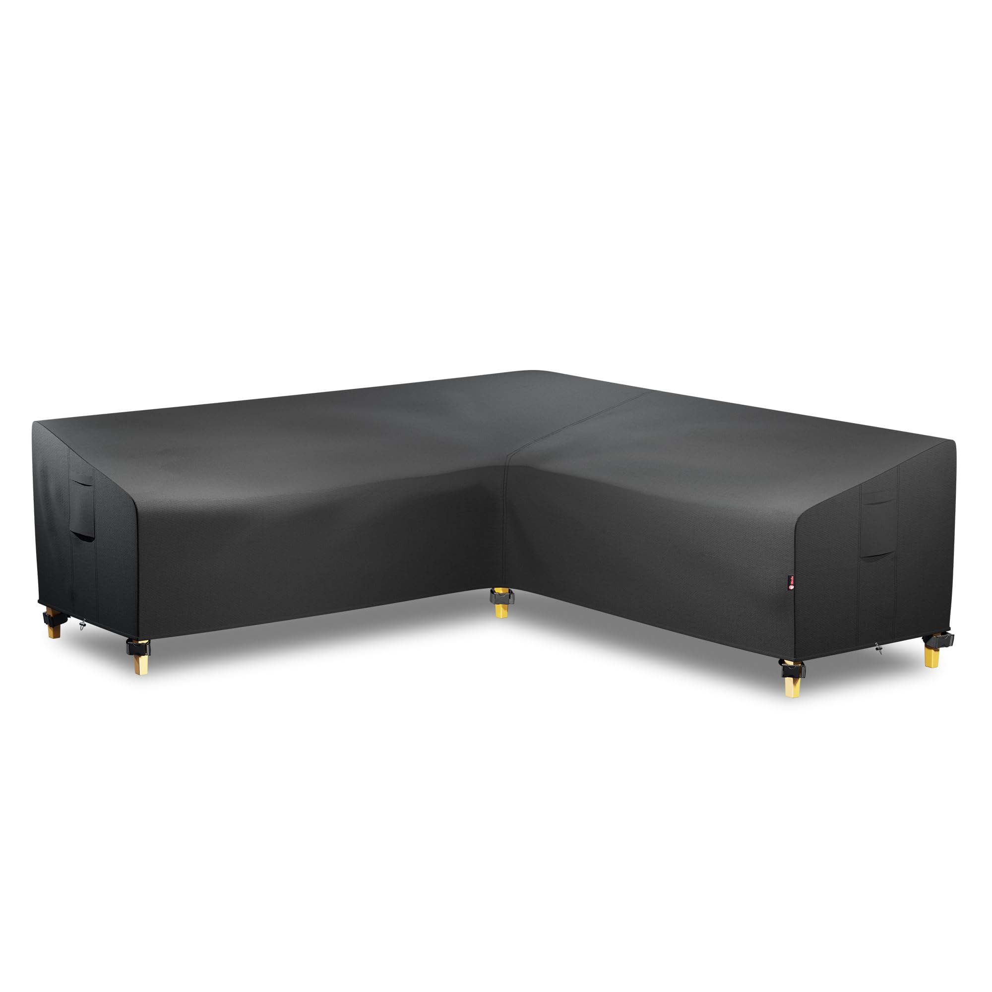 iBirdie Outdoor Sectional Cover for 100''x100'' V-Shaped Patio Sofa Waterproof Weatherproof 600D Heavy Duty Garden Furniture Cover Outside Sectional Couch Cover V Shape