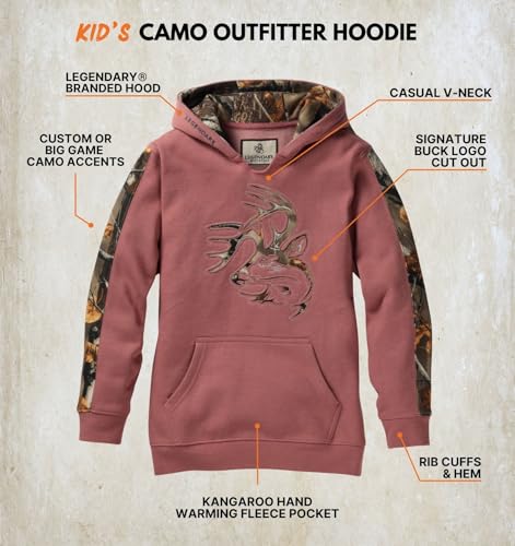Image of Legendary Whitetails Kids' Pullover Hoodie Camo Sweatshirt Comfy V-neck Design