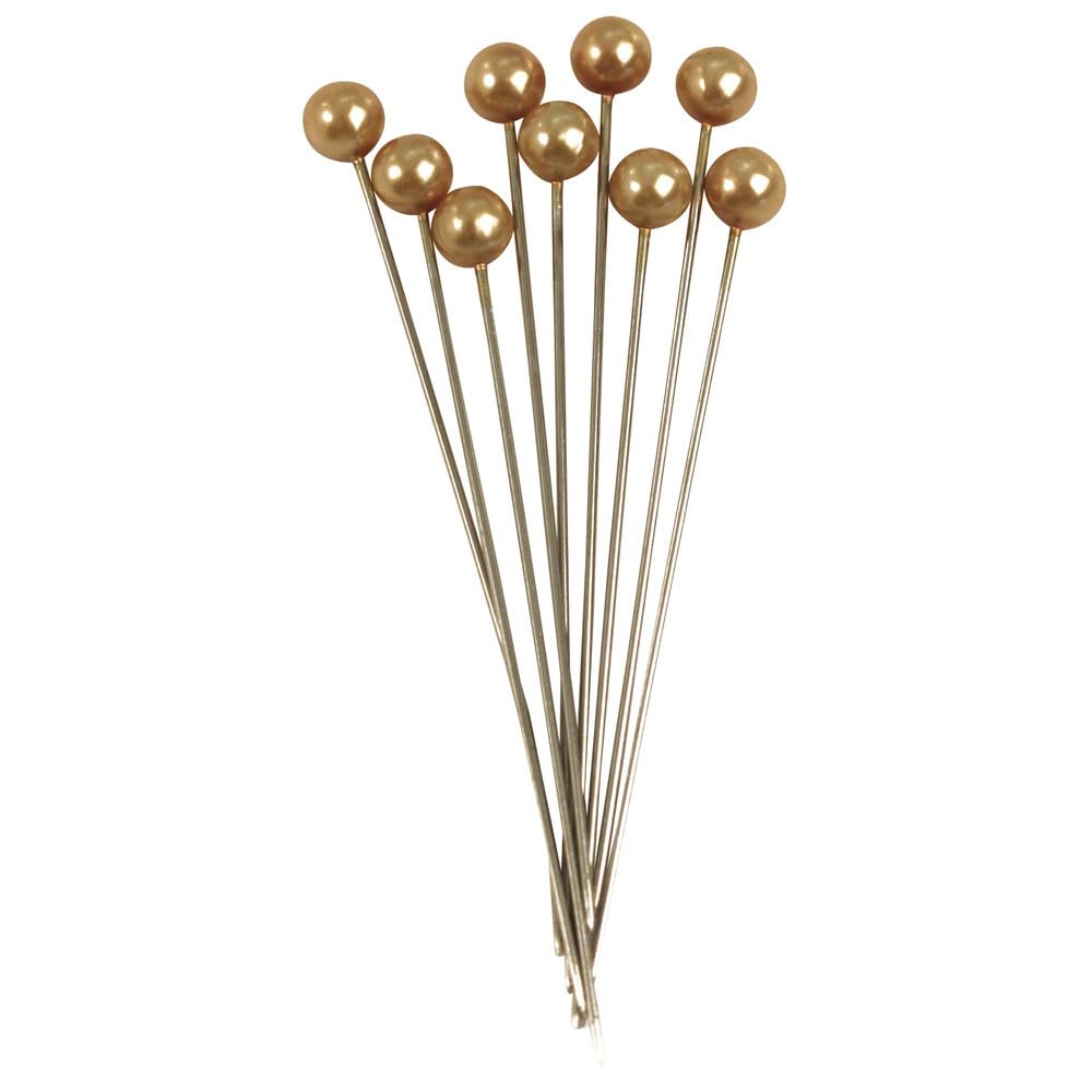RAYHER HOBBY Pearl Head Pins, 64 2115906 6 mm – Pack of 25 – Gold