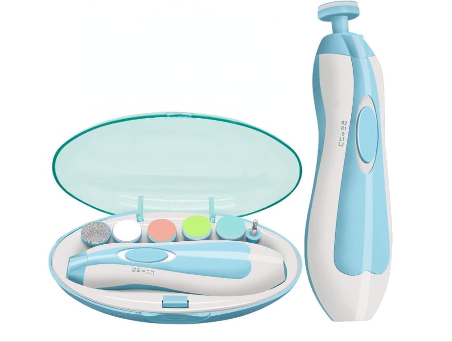 DELIGTHUBBaby Nail Trimmer Electric Safe Grooming Kit - 6-in-1 Portable Infant Nail File with Adjustable Speeds and Storage Case for Newborn Toddlers Fingers and Toes-image-31