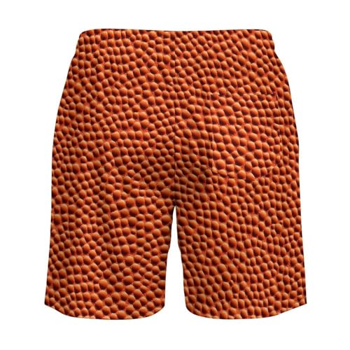 Orange Basketball Texture Beach Shorts for Men Swim Trunks Quick Dry Swim Shorts with Compression Liner Pocket4