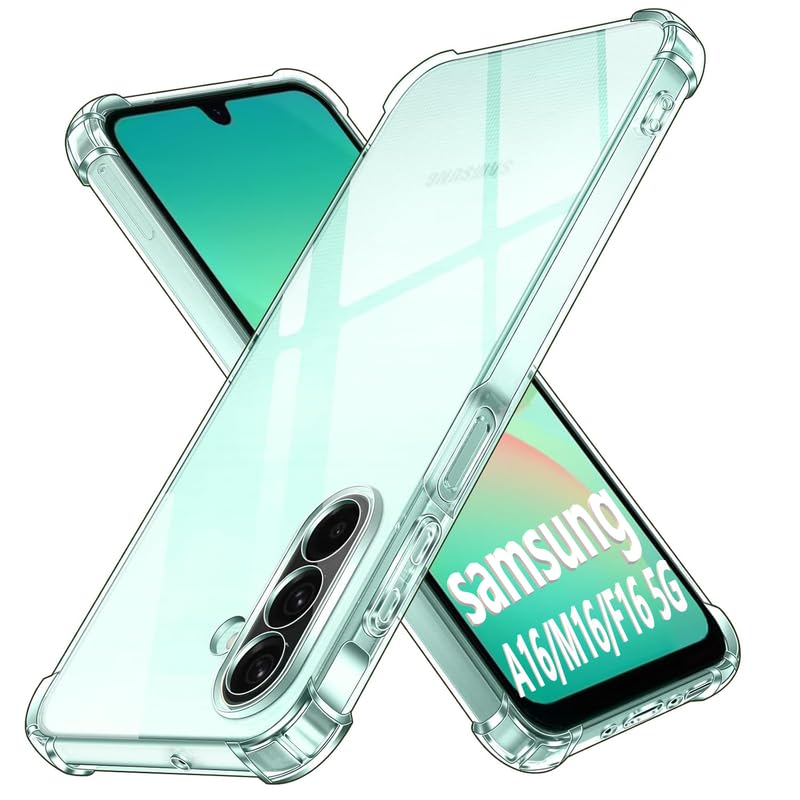Image of Lustree Back Cover Transparent Case Compatible with Samsung Galaxy A16 | Clear + TPU Case with 4 Corner Air Cushion Protection & Camera Protection | Slim& Stylus Cover