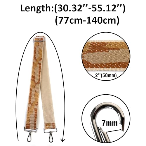Image of Purse Strap Replacement for Crossbody Bags & Handbags | Premium Webbing with Silver Hardware Clip-On Installation Adjustable Length Comfortable Wide Guitar Style Strap