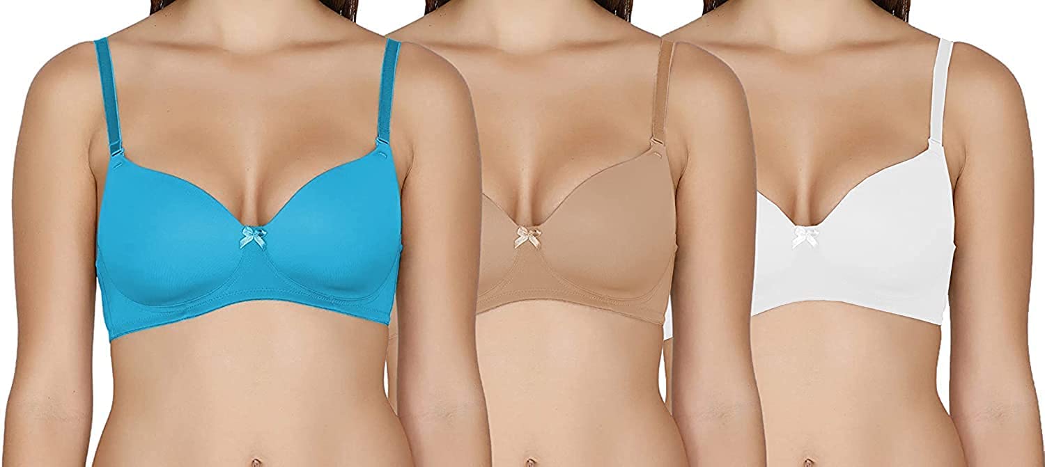 Amazon Brand - Nora Nico, Women's Activewear Beauty Seamless,Non Wired,T- Shirt, Bra - 13.6