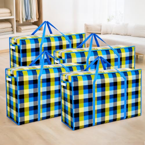 Storite 4 Pack 162L Printed Plastic Heavy Duty Jumbo Underbed Storage Bag