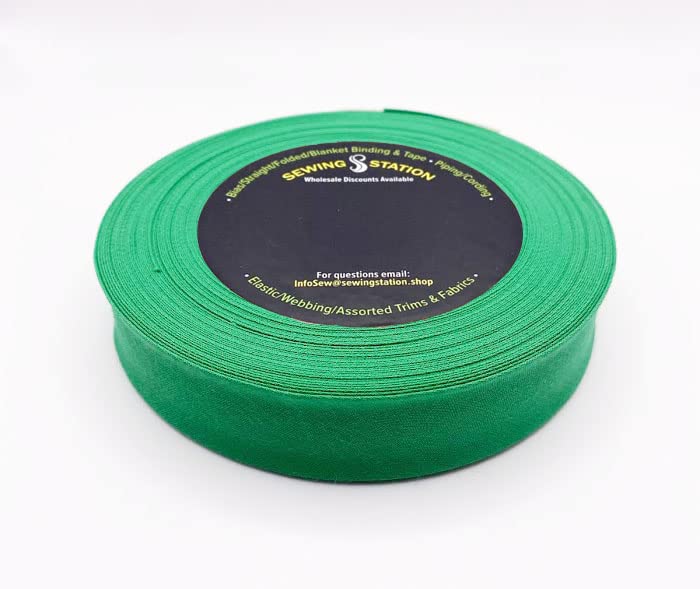 Miniatura 8 de Cinta BIAS de polialgodón doble plegable de 1" 25 yardas (blanco)