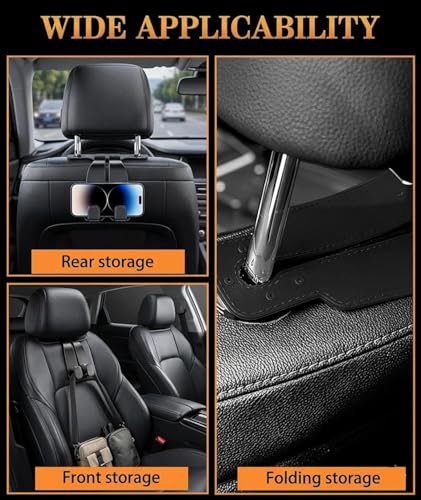 Image of Kaden Car Seat Headrest set of 4 Hooks Universal Car Purse Holder Bag Hanger Heavy Duty Back Seat Organizer for Handbags Grocery Bags Shopping Bags Car Bag Holder for Purses & Bags Hanging Accessories