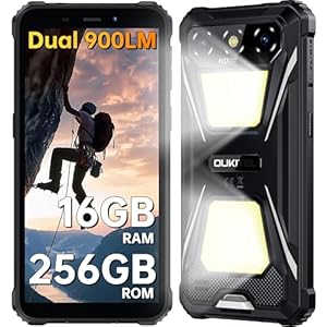 OUKITEL G5 Outdoor Handy Ohne Vertrag 16G+256G/1TB, 6 Zoll Rugged Smartphone mit 900LM Campinglicht | 6300mAh/IP68 Wasserdicht/13MP Kamera/Dual SIM/Android 14/GPS/OTG/Face ID