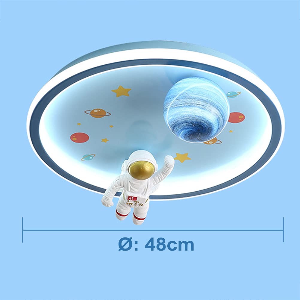 HMAKGG LED Kinder Plafondlamp Met Afstandsbediening, Dimbare Slaapkamer Lamp, Moderne Astronaut LED Voor Jeugdige Jongens en Meisjes, 50cm, 68W