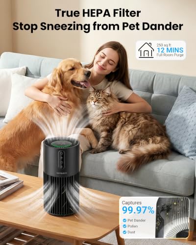 Image of Air Purifiers for Home Pets - Smart HEPA Pet Air Purifier for Bedroom, Smart WiFi 2200 Sq.Ft, Alexa Control, Washable Filter for Smoke Dust Odor | Smart HEPA Pet Air Purifier for Bedroom, Smart WiFi 2200 Sq.Ft, Alexa Control, Washable Filter for Smoke Dust Odor
