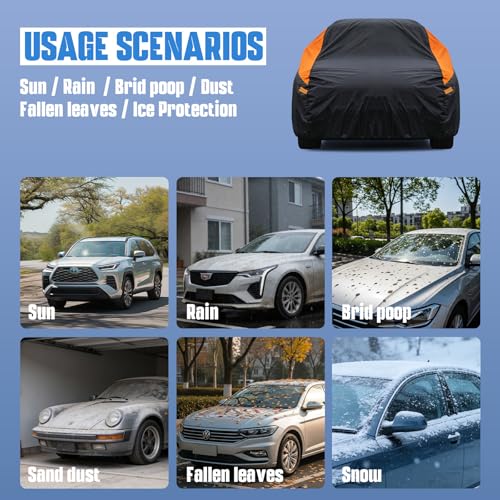 Image of GUNHYI Cadillac Car Cover Custom Fit Cadillac SRX (2010-2016) Waterproof All Weather for Automobiles, Lightweight Full Exterior Cover Outdoor Sun UV Rain Dust Snow Wind Protection.