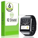 IQ Shield LiQuidSkin - Samsung Gear Live Screen Protector with Lifetime Replacement Warranty - High Definition (HD) Ultra Clear Smart Film - Premium Protective Screen Guard - Extremely Smooth / Self-Healing / Bubble-Free Shield - Kit comes in Frustration-Free Retail Packaging [6-Pack]