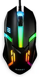 Mouse Gamer com Fio, USB-RGB, 4 Botões, 800-1600 DPI, Iluminação LED Colorida, Design Ergonômico e Leve – Compatível com Windows, Mac OS, Linux Plug and Play