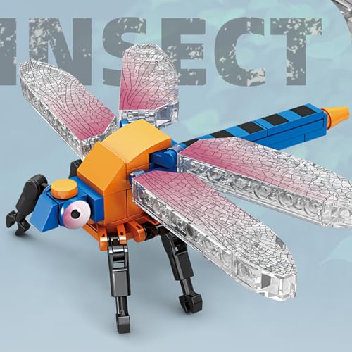 Image of Mini Insect Building Blocks Toy Insect Collection Building Block Set Insects Collection Building Blocks Bugs Toy Building Sets for Kids 6+ (Dragonfly)