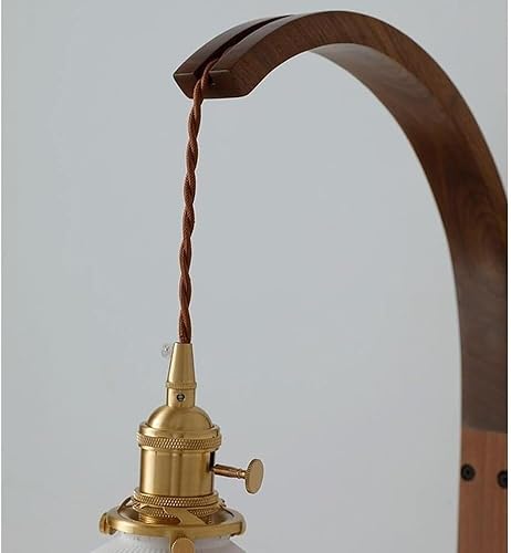 Miniatura 7 de Mid Century Modern Wall Sconce Vintage Amber Glass with White Ceramics Gooseneck Farmhouse Wood Hanging Light for Bedroom Living Room Hallway E26E27