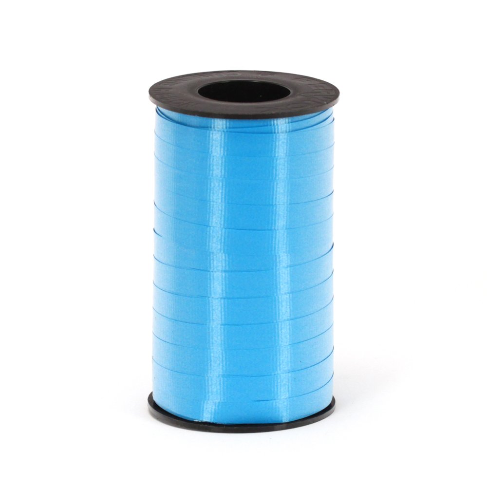 Ruban à friser bleu Caraïbes 0,9 cm bolduc pour ballons et cadeaux