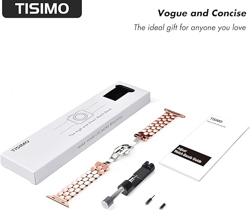 Miniatura 6 de Compatible with Apple Watch Band 41mm 40mm 38mm 45mm 44mm 42mm Women,Cute Stainless Steel Metal iWatch Band for iWatch Series 9SESE287654321,Pretty