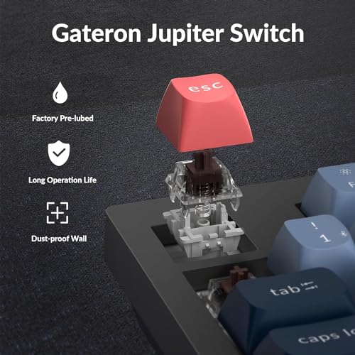 Image of Keychron V5 Max Wireless Custom Knob Mechanical Keyboard, QMK /VIA Programmable 96% Layout Bluetooth 5.1 /2.4 GHz /Wired RGB with Hot-swappable Gateron Jupiter Brown Switch Compatible with Mac Windows