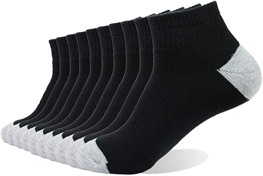 EnerWear 10P Pack Unisex Cotton Moisture Wicking Cushion Ankle Socks