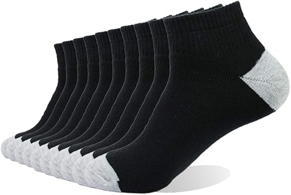 EnerWear 10P Pack Unisex Cotton Moisture Wicking Cushion Ankle Socks