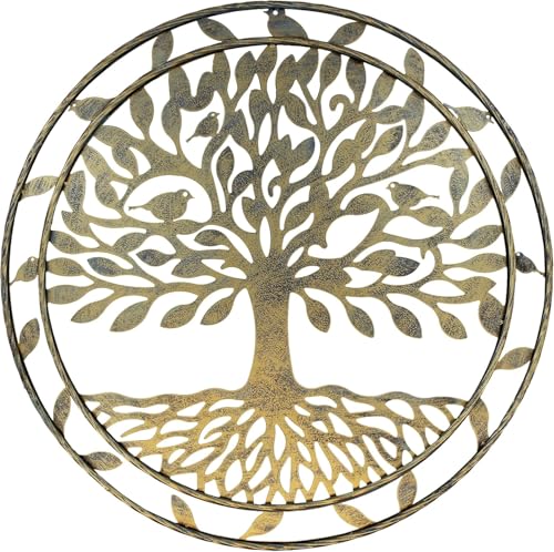 Leutsbyone Decorative Metal Tree of Life Wall Art, Nature-Inspired Indoor