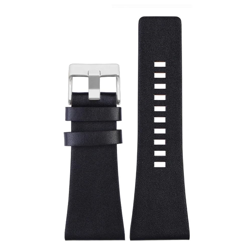 HUTBUVEAW 24mm 26mm 28mm 30mm 32mm Soft Cowhide Strapfor Diesel Watch Dz4323 Dz4318 Dz4329/ Friday Series Large Size Cowhide Strap(Black sk,30mm)