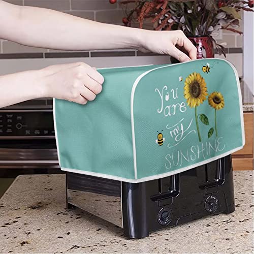 Image of 4 Slice Toaster Dust Cover Bread Machine Oven Dustproof Cover Kitchen Bakeware Protector Dustproof Fingerprint Protection for Women Gift(12.4 x 10.6 x 8.2), You Are My Sunshine