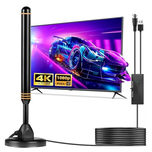 Antenne TV d'interieur 2025 HD amplifiee pour Smart TV longue portee