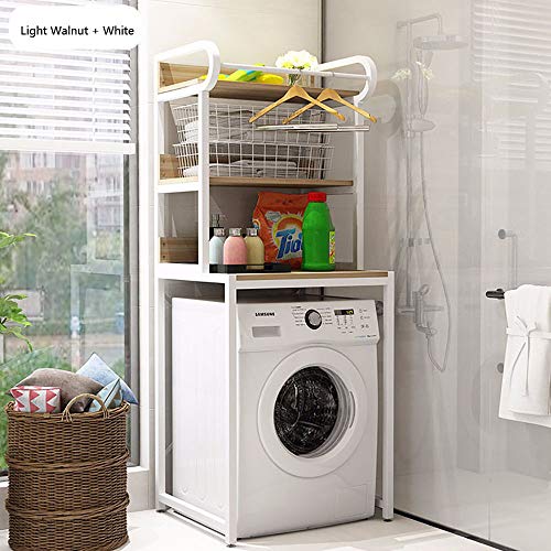 shcc sobre Estante de Inodoro, Estante de Almacenamiento de baño Estante de lavandería de Acero al Carbono Lavadora Organizador de Ahorro de Espacio para baño