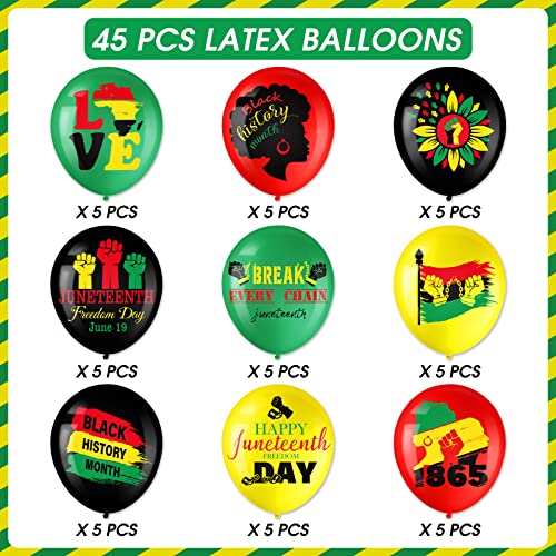 Aoriher 45 Pieces Happy Juneteenth Party Decorations 12 Inch Juneteenth Latex Balloons Freedom Day Party Balloons For Africa American Independence Day 1865 Patriotic Party Favors Supplies #TOP2