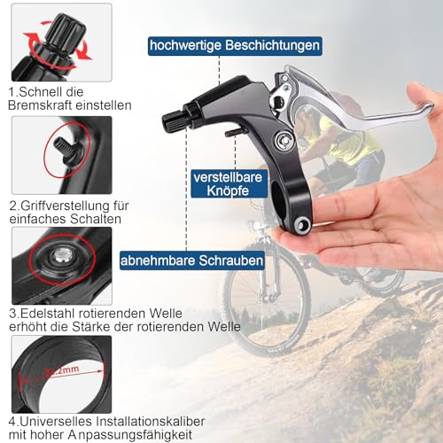 EICKMO Bicycle Brake Set Complete Universal V-Brake Bicycle Brake Front and Rear MTB Brakes - Image 3