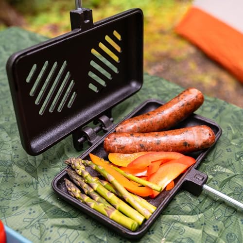 Gril double en fonte robuste avec charnière séparable durable