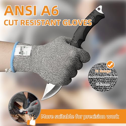 Image of Schwer 150 Pairs Core ANSI A6 Cut Resistant Gloves, Food Grade, CR1401, L | Non PFAS, No Glass Fiber, for Kitchen Food Prep, Mandolin Slicing, Meat Cutting, Oyster Shucking, Fish Fillet Processing