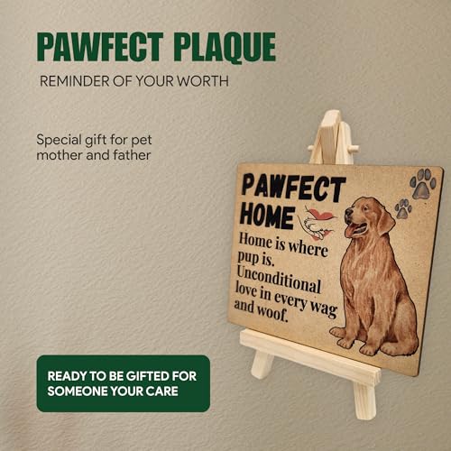 tinydabba Wooden Pawfect Home Plaque with Easel – Dog Lover Gift by tinydabba - 2
