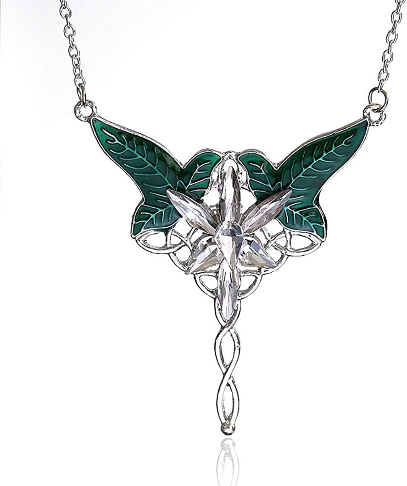 AKTAPElven Leaf Aragorn Arwen Evenstar Pendant Necklace Pendant Elvish Jewelry for Women