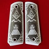 Tek_Tactical 1911 Colt Combat Commander 38 .45 Grips Masonic 1911 Full Size Grips W Ambi Cut