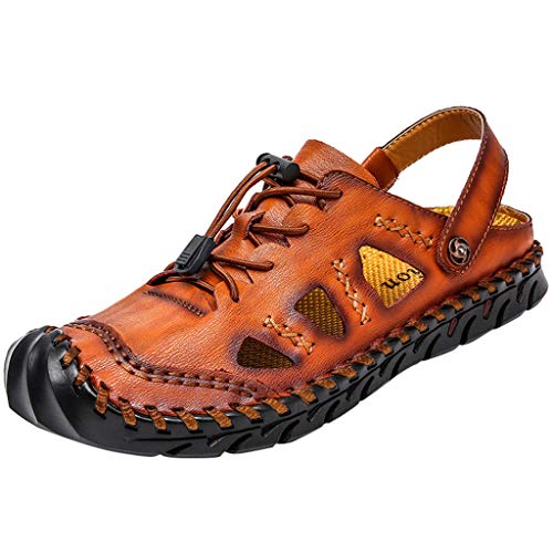 Sandalias de Cuero Casual de Verano para Hombre Transpirable Moda Transpirable Zapatos...