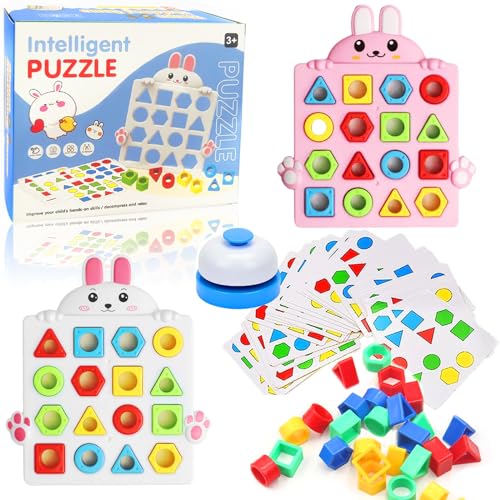 Jastown Puzzle Shape Matching Game,formanpassung Spiel farbsensorisches lernspielzeug,spielzeuge zum formenlernen,Color Matching Toys,Form Matching Montessori Spielzeug für 3 4 5 6 7 jährige Kinder