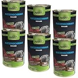 AgilaFIT Katzenschmaus mit Rinderherz & Taurin, getreidefrei Katzenfutter 6er Pack 6x400g