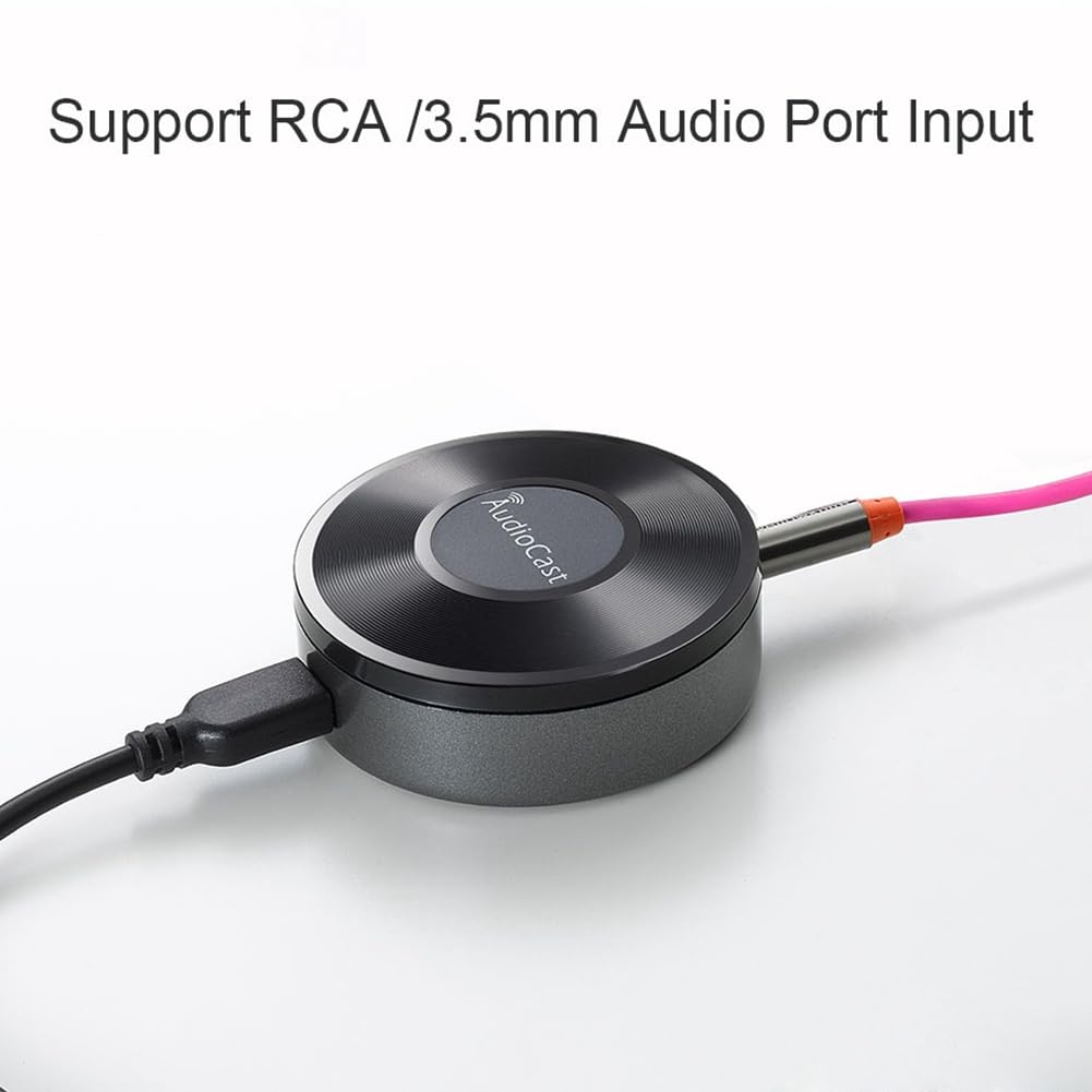Malloy Odbiornik audio bez WiFi do strumieniowego przesyłania muzyki Audiocast Ieast Play M5 DLNA do wielopokojowego adaptera audio Airplay, łatwy w użyciu i