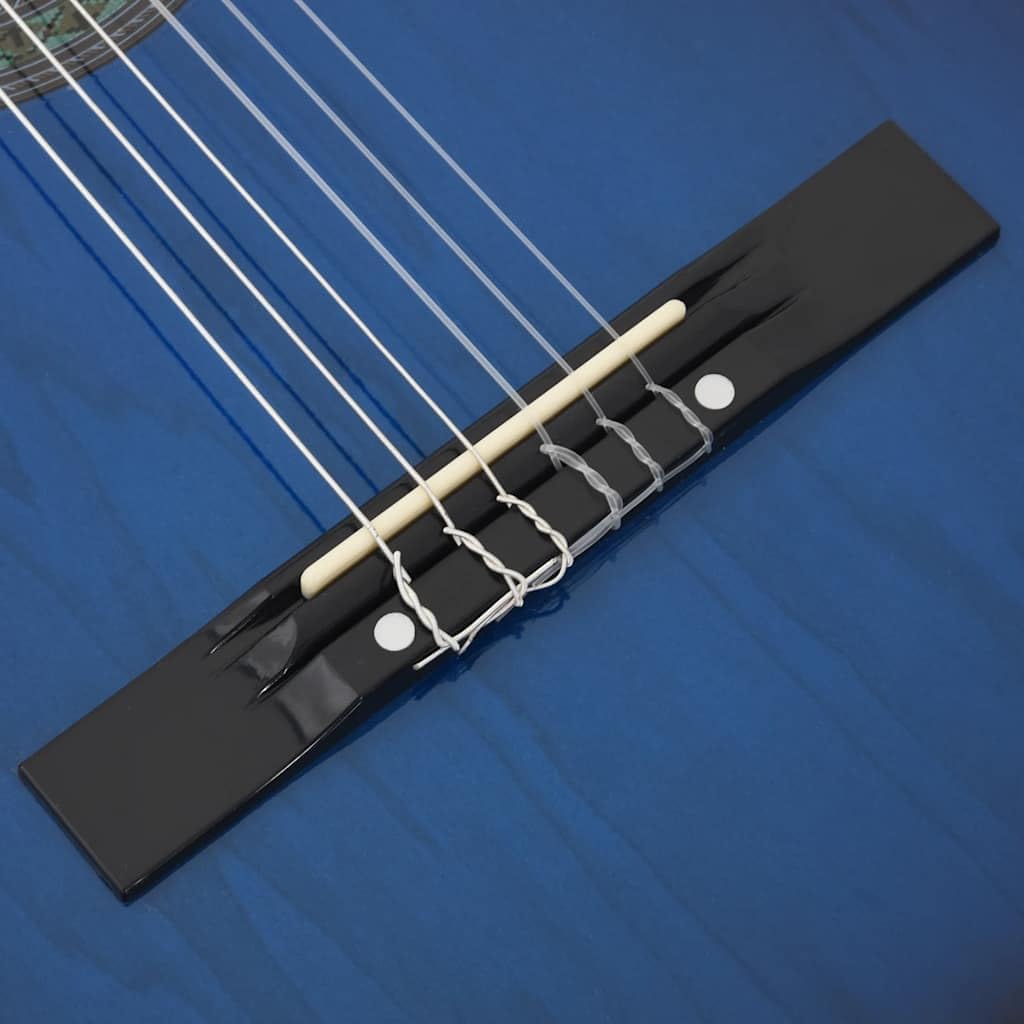 vidaXL Lindenholz Klassikgitarre für Anfänger Klassisch Gitarre Konzertgitarre Saiteninstrument Musikinstrument Akustikgitarre Blau 4/4 39"
