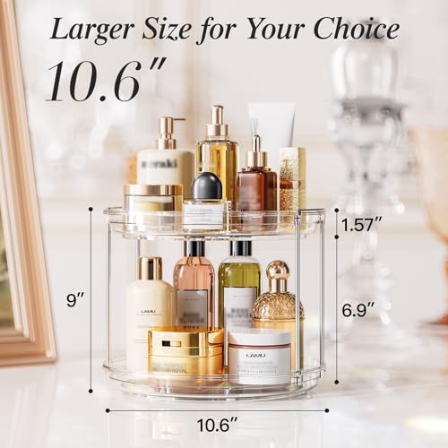 LAMU 2 Tier Lazy Susan Turntable Organizer 9.25'' Rotating Spice Rack Organization for Cabinet, Kitchen, Pantry, Countertop, Bathroom, Vanity, Medicine Cabinet Organizer - Image 6