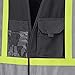 Pioneer High Visibility, Reflective Safety Vest, Black (2/3XL), V1021570U