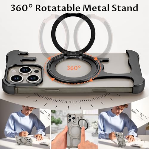 Coque iPhone 16 Pro béquille rotative pour bureau et appels vidéo - 2