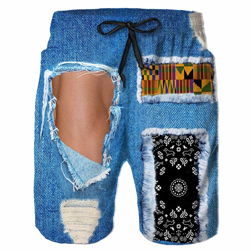 Mens Swim Trunks Bear Eagle American Flag Quick Dry Swim Shorts with Mesh Lining Funny Swimwear Bathing Suits