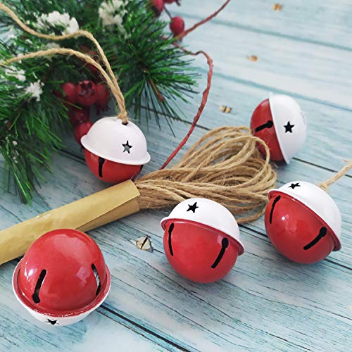 image for Aflyu 25 Pieces Jingle Bells Christmas Bells Craft Bells 1.58 Inch wit