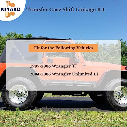 Niyako Transfer Case Shift Linkage Kit Replacement# 4947100 Fit 1997-2006 Wrangler TJ - Thumbnail 2
