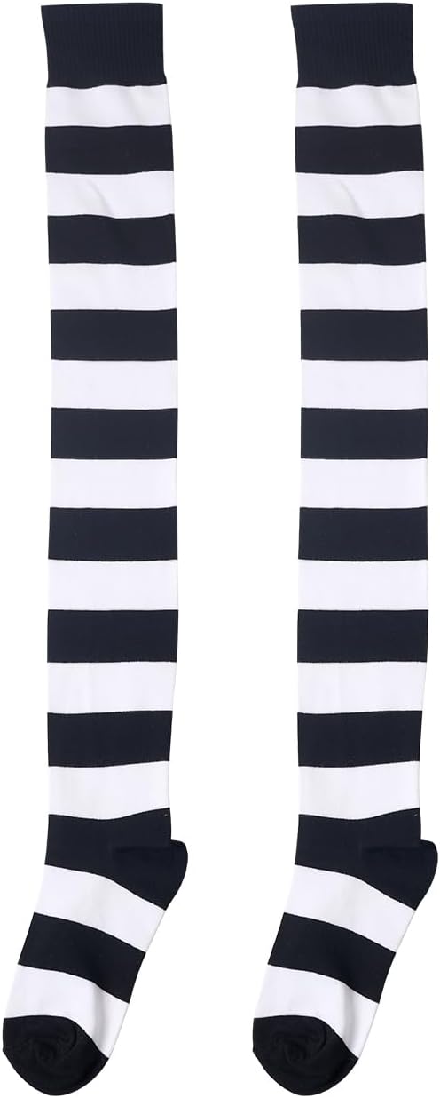 Striped Thigh High Socks for Women Over the Knee Comfort Fit Socks