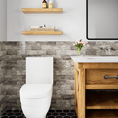 Stickyart 144-Piece Backsplash Peel And Stick Subway Tile For Kitchen Distressed Wood Look Stick On Backsplash Tile 3"X6" Self Adhesive Subway Tile For Bathroom Shower Wall Tiles Decorative Waterproof #TOP5